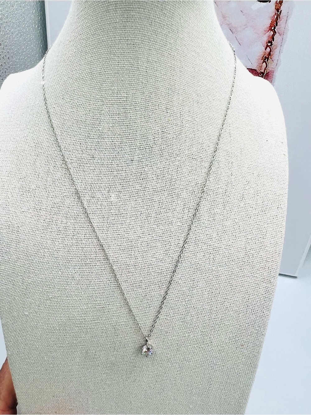 Classic Moissanite Solitaire 16” Pendant Necklace in Sterling Silver
